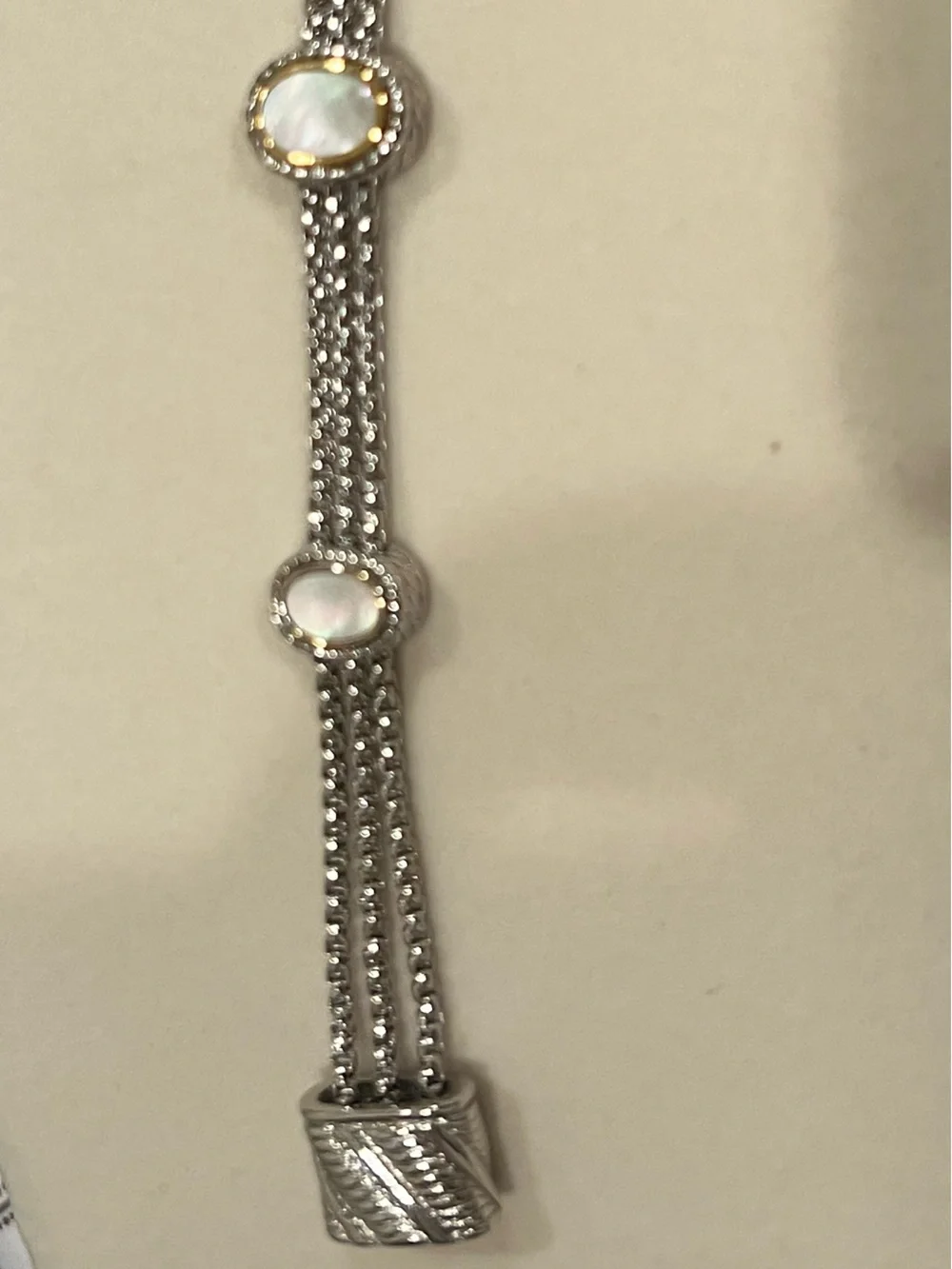 New  Two-Tone Mother of Pearl Magnetic Bracelet - 7.5”